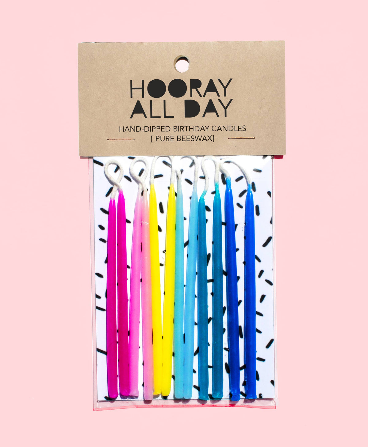 Hand-Dipped Beeswax Birthday Candles: Coral Crush