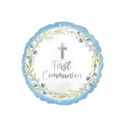 Blue Communion Foil Balloon 18"