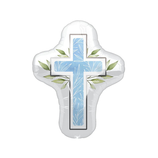 Blue Cross Foil Balloon 28"