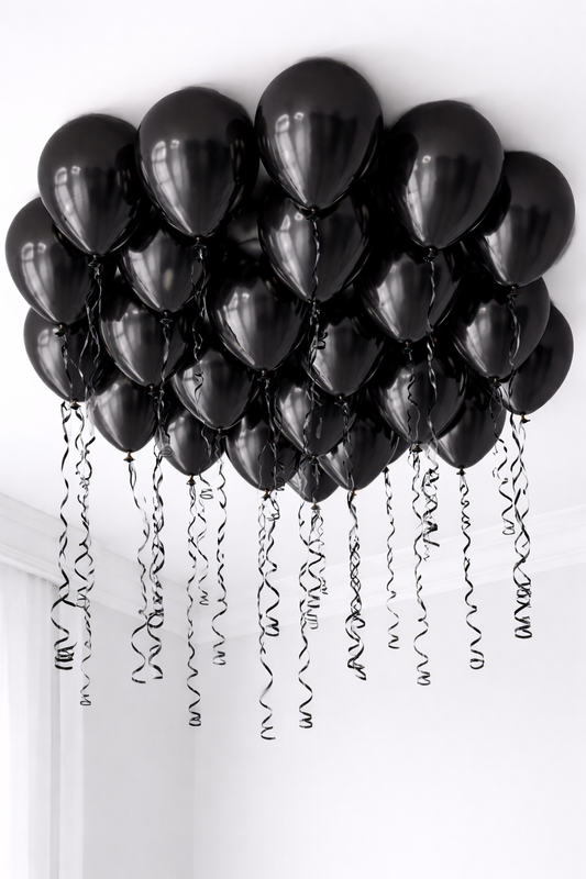 Black Ceiling Sparkle - 25 Balloons