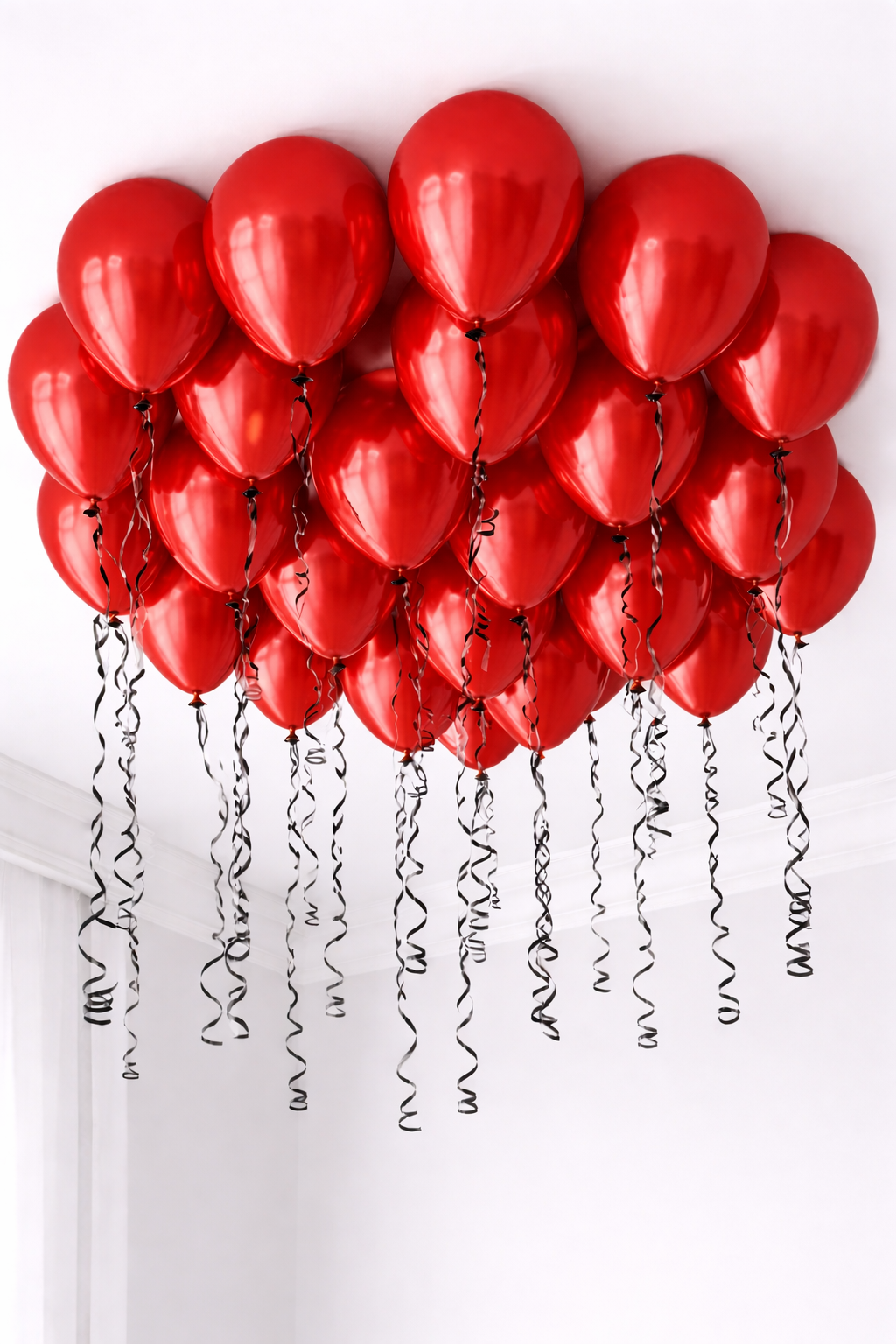 Red Ceiling Sparkle - 25 Balloons
