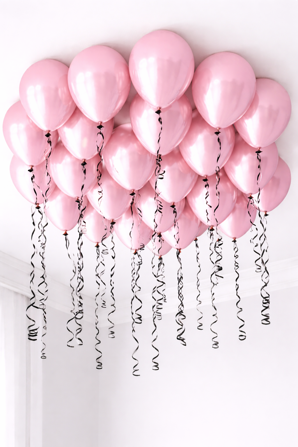 Pink Ceiling Sparkle - 25 Balloons