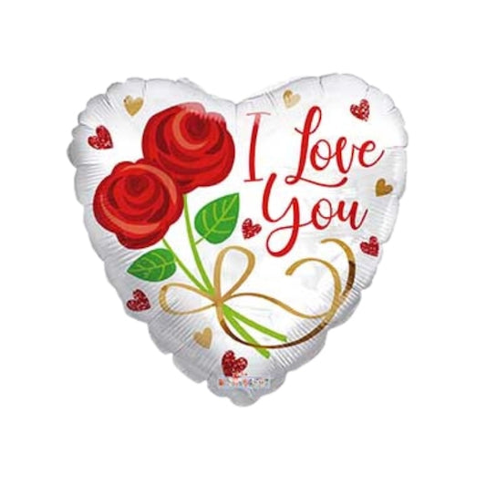 White I Love You Foil Balloon 18"