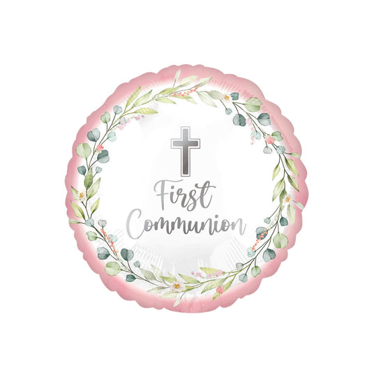 Pink Communion Foil Balloon 18"