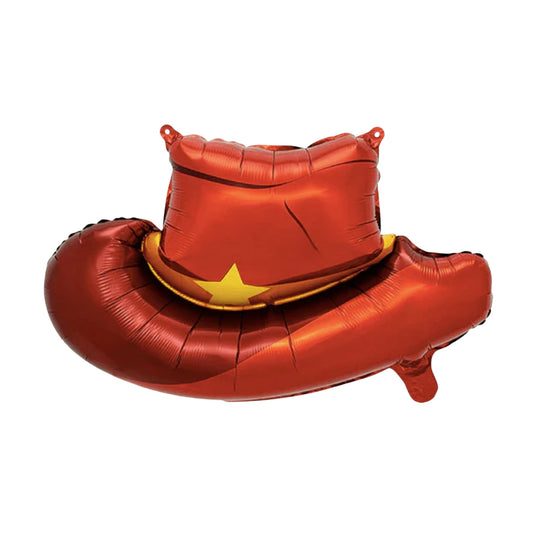 Red Sheriff Cowboy Hat Foil Balloon 24''