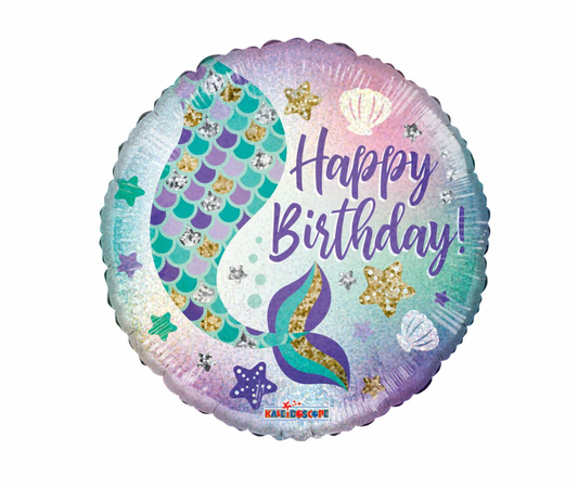 Mermaid Tail Happy Birthday Balloon 18"