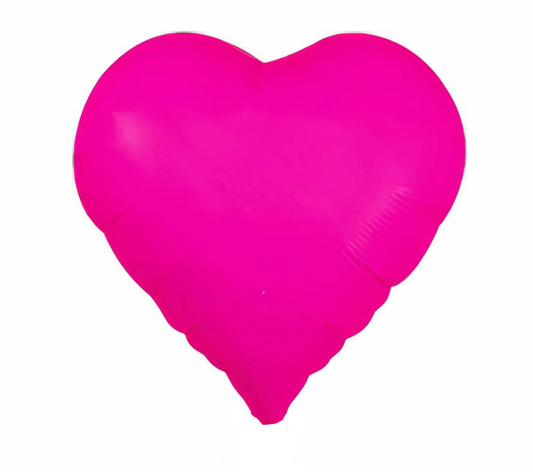 Neon Pink Heart Foil Balloon 18"