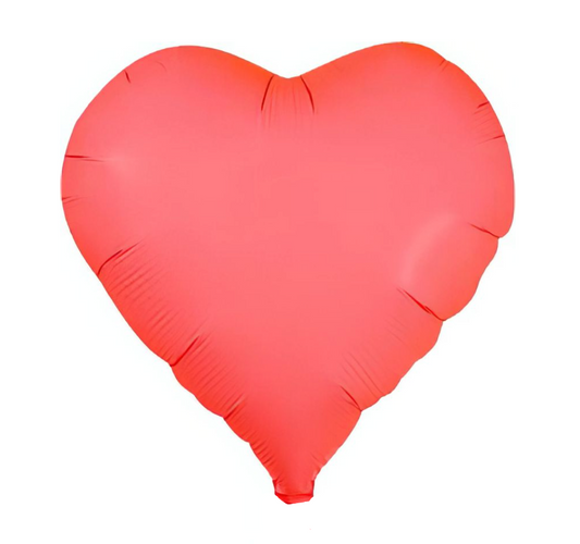 Neon Red Heart Foil Balloon 18"