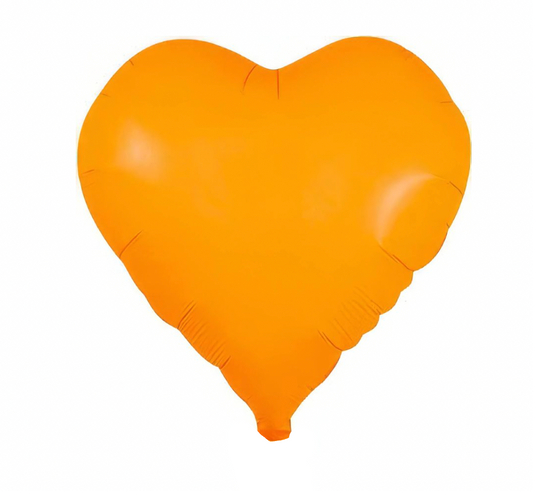 Neon Orange Heart Foil Balloon 18"