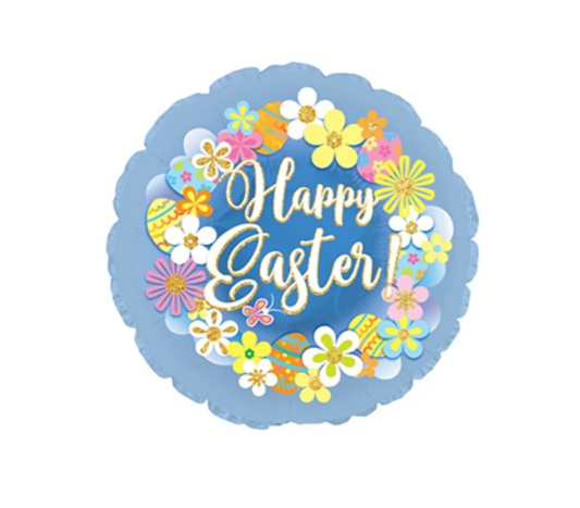 Happy Easter Flowers Balloon 18"