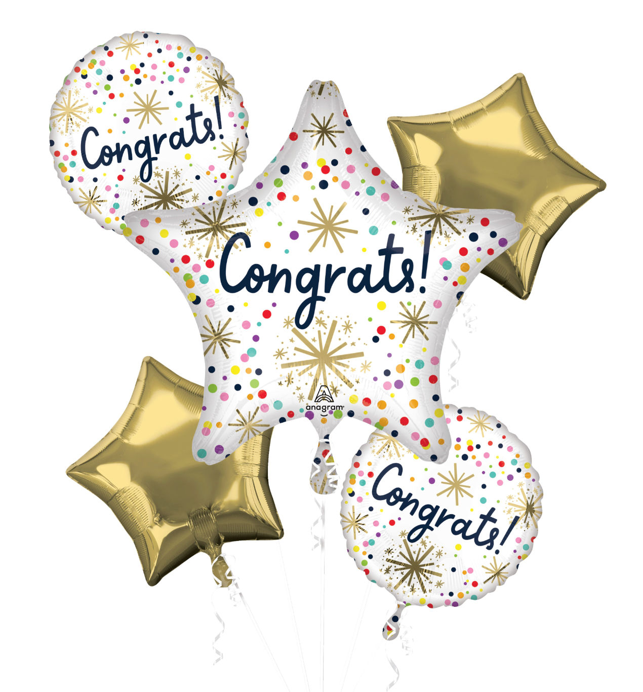Confetti Sprinkle Congrats Foil Balloon Bouquet
