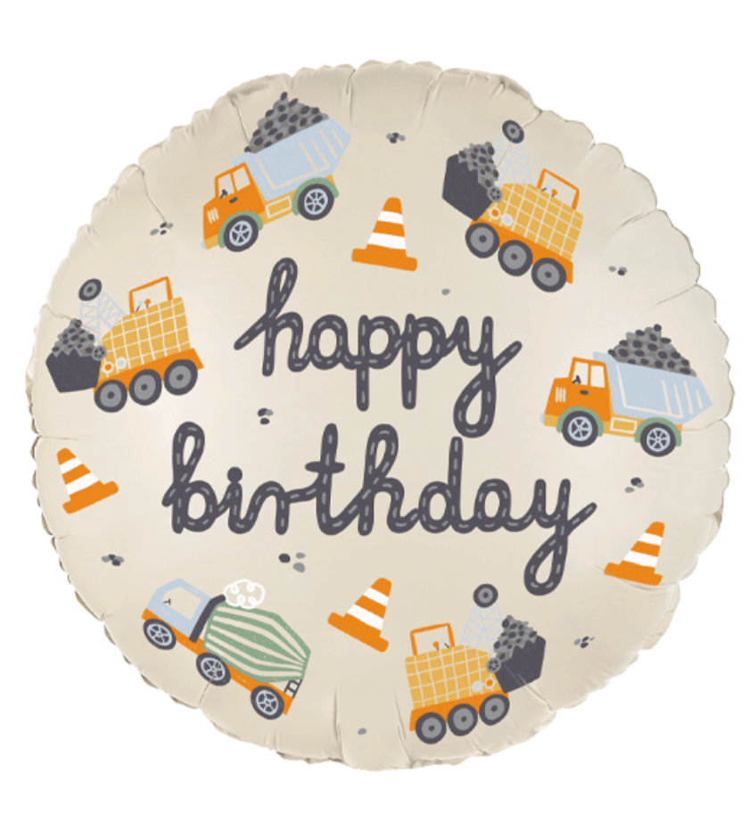 Trucks Happy Birthday Foil Balloon