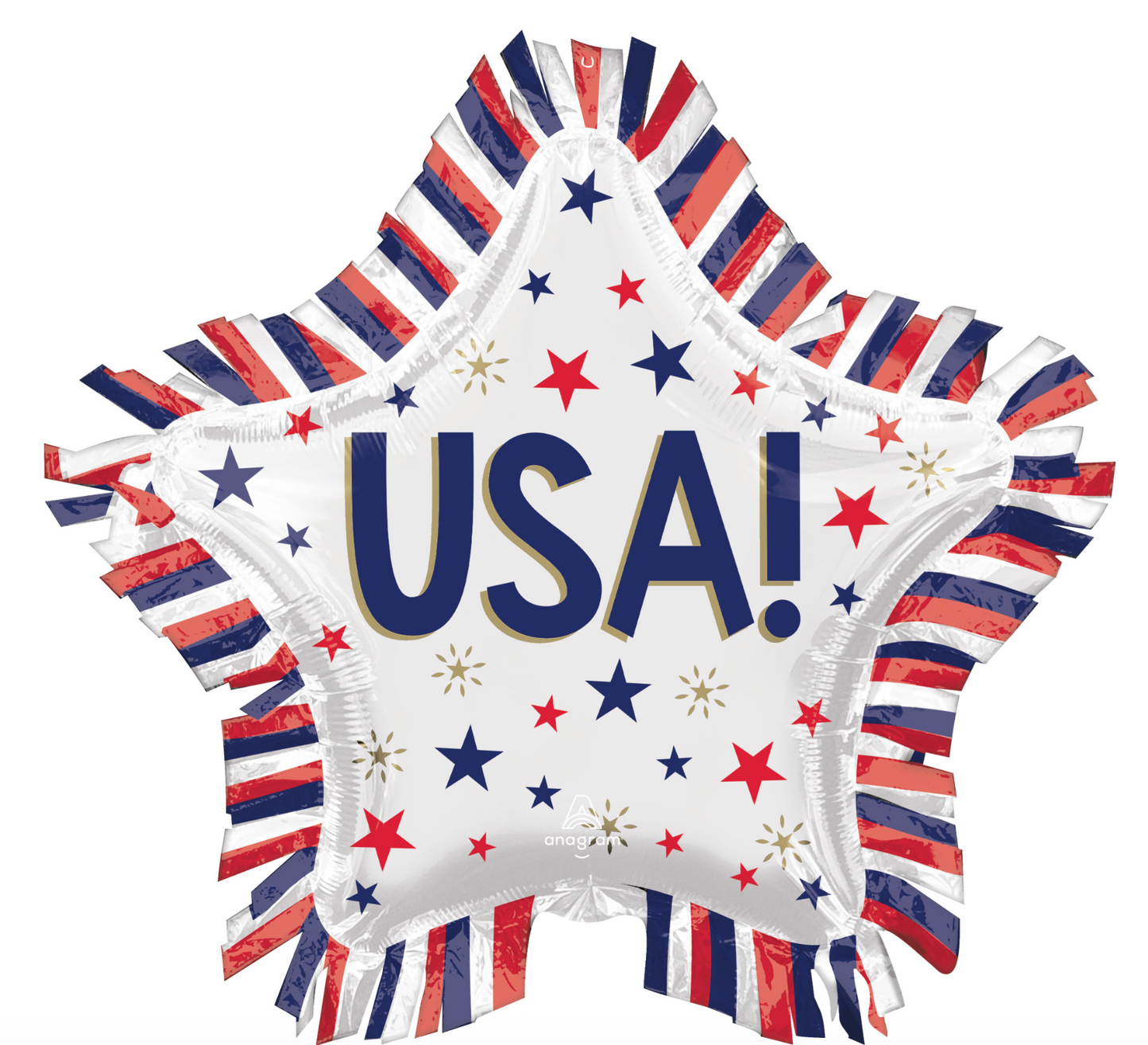 USA Star Fringe Foil Balloon 28''