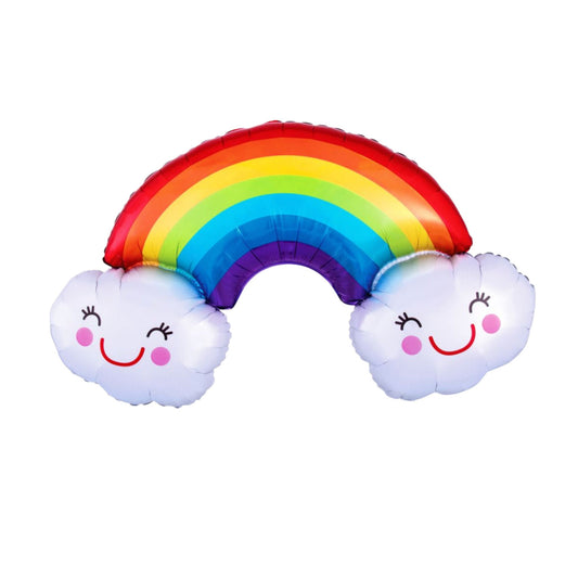 Rainbow with Clouds Super Shape Foil Balloon 37"