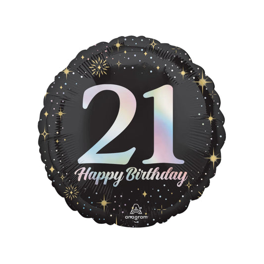Sparkling 21st Birthday Balloon 17''