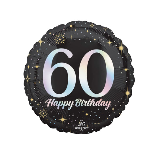 Sparkling 60th Birthday Balloon 17''