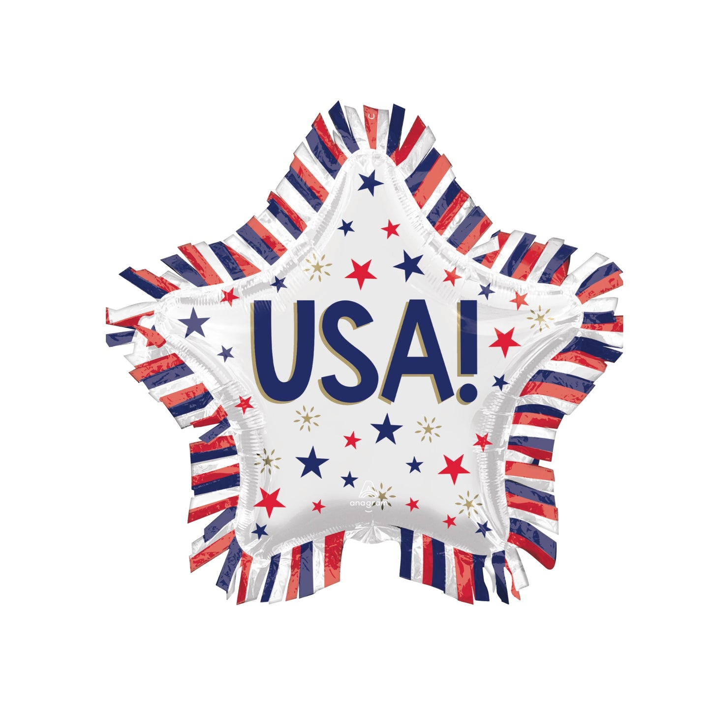 USA Star Fringe Foil Balloon 28''