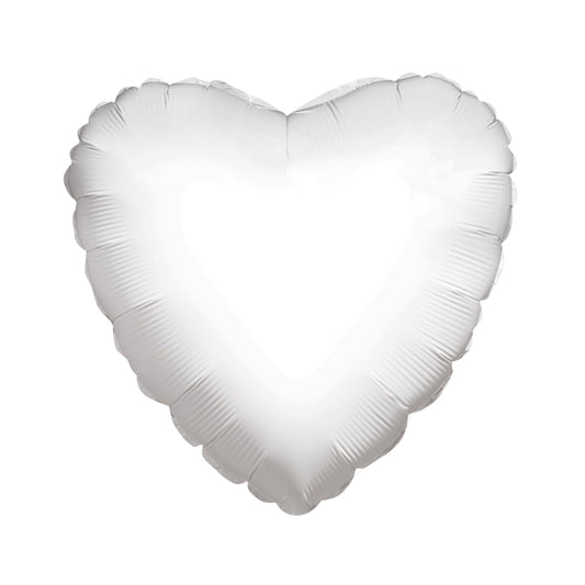 White Heart Foil Balloon 18"