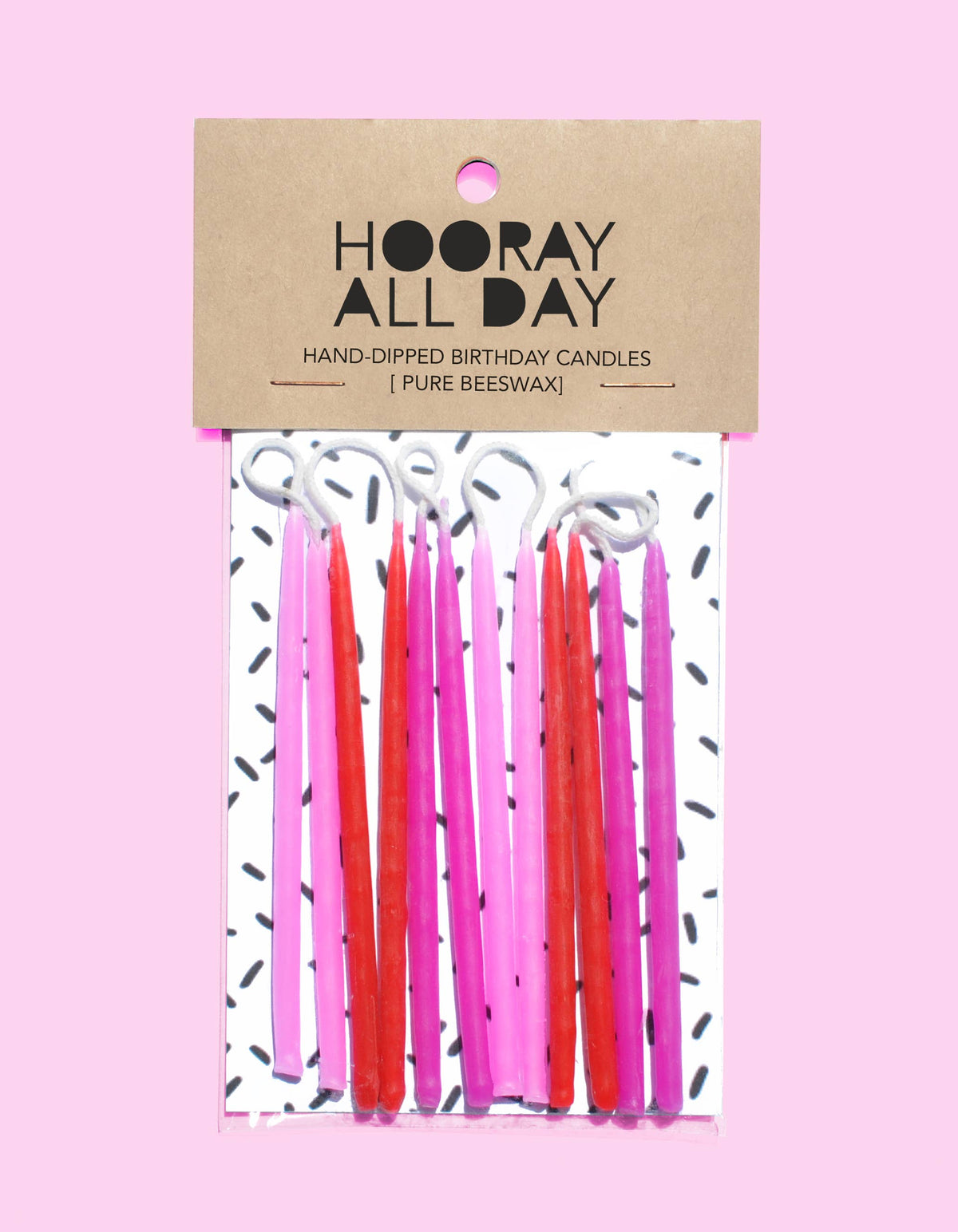 Hand-Dipped Beeswax Birthday Candles: Coral Crush