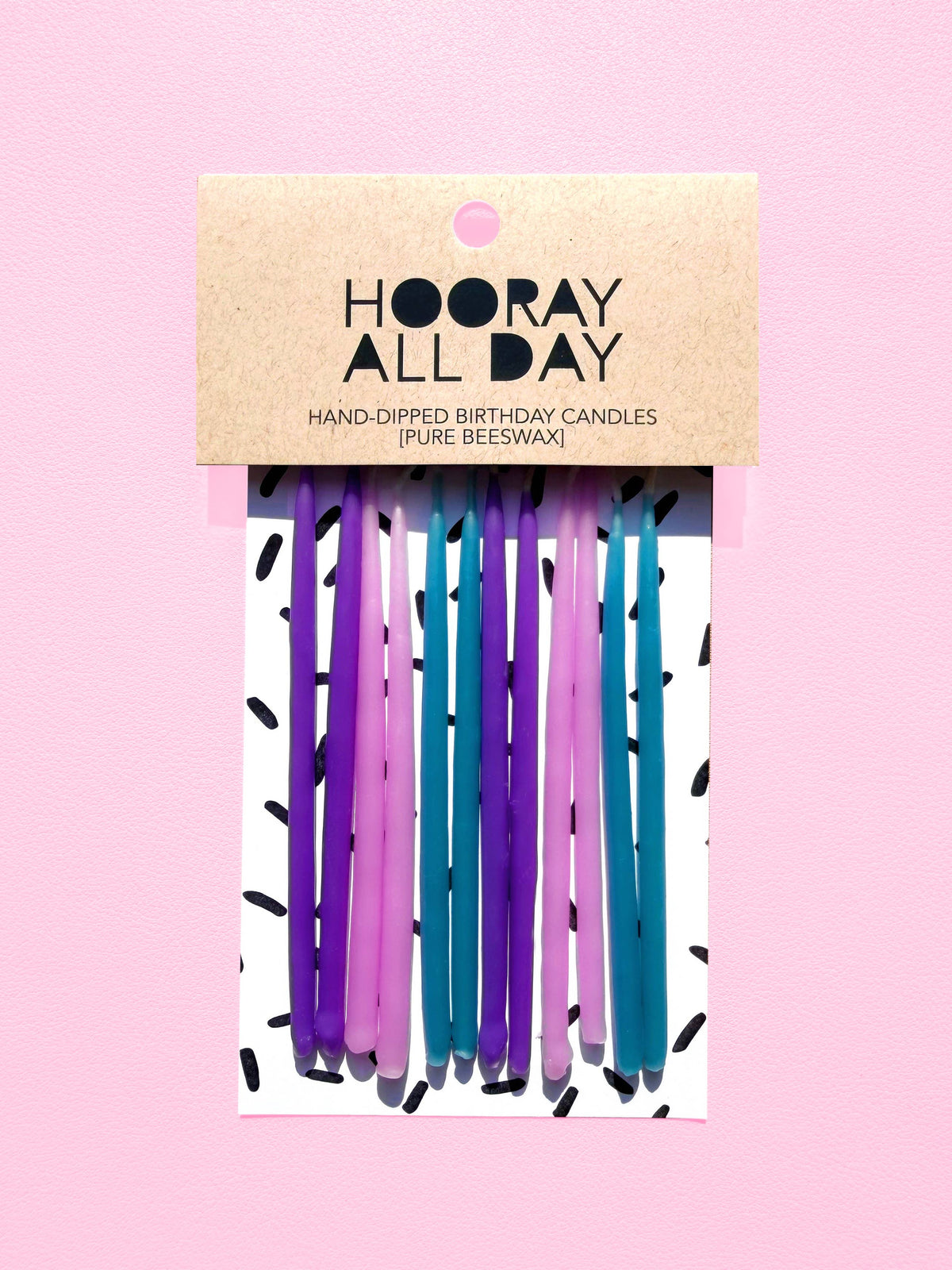 Hand-Dipped Beeswax Birthday Candles: Coral Crush