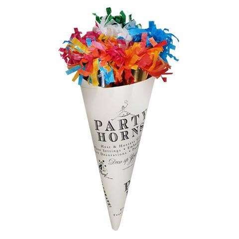 Multi Color Party Horn Bouquet 12" - Set of 6