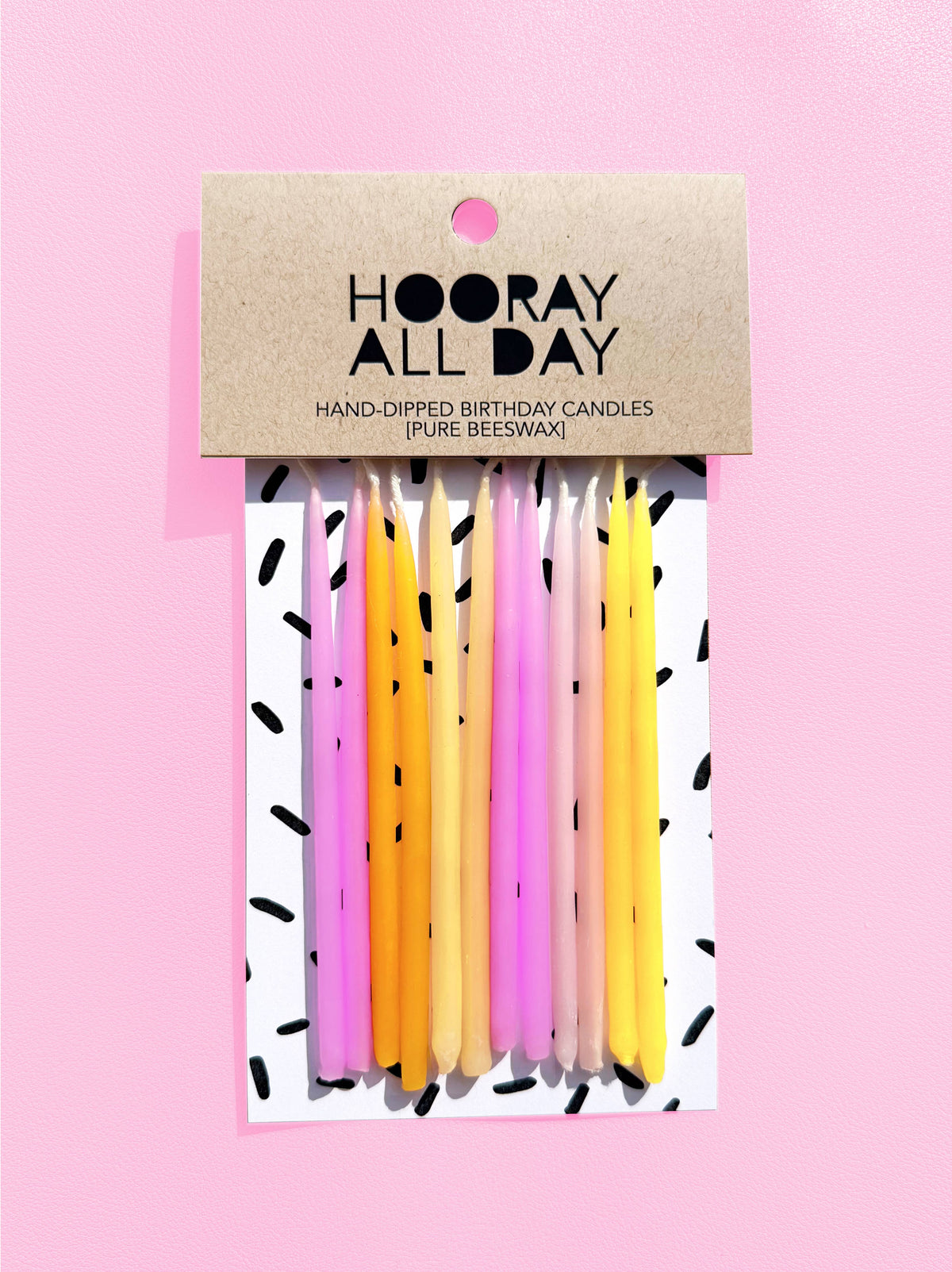 Hand-Dipped Beeswax Birthday Candles: Coral Crush