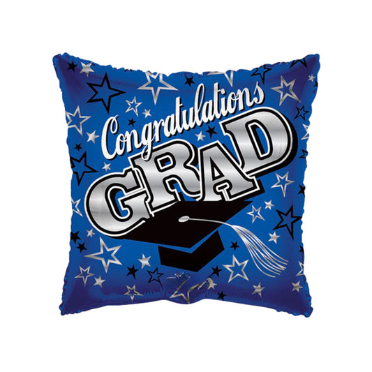 Congratulations Grad Blue Foil Balloon 18"