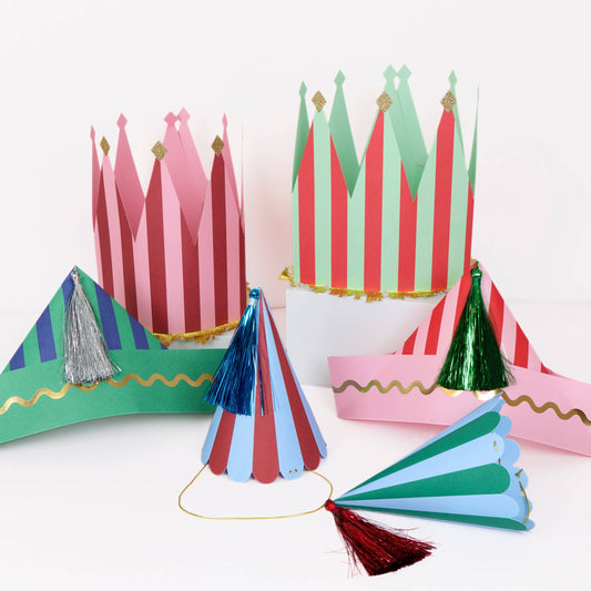 Fun Striped Party Hats
