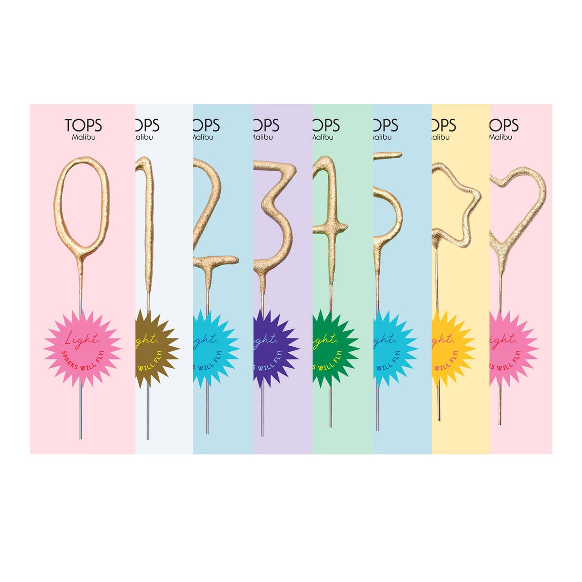 Mini 4" Gold Number Sparklers