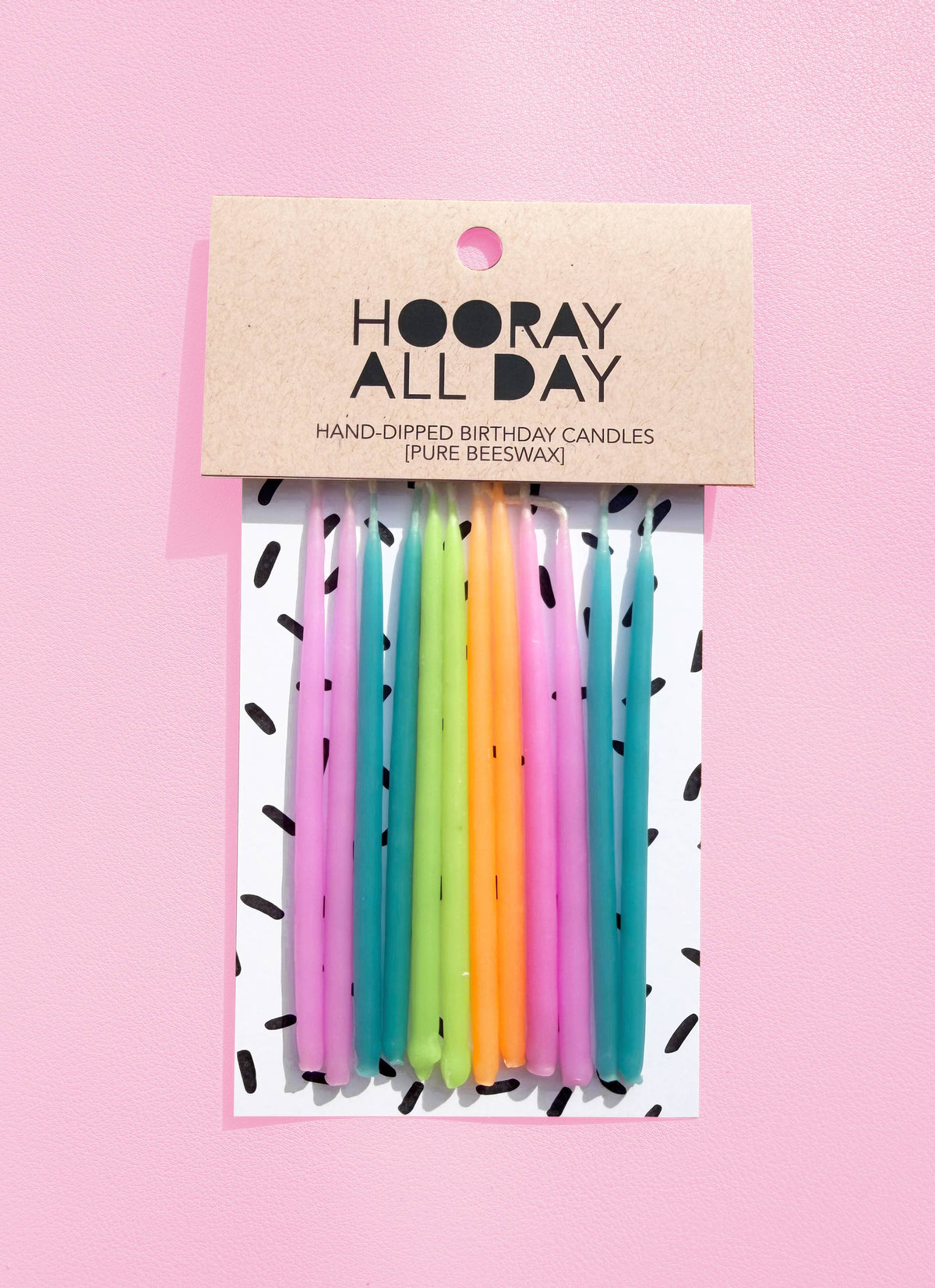 Hand-Dipped Beeswax Birthday Candles: Coral Crush