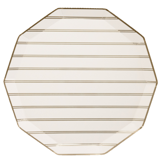 Gold Stripe Dinner Party Plates (Set of 8)