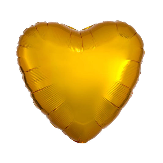 Gold Heart Foil Balloon 19"